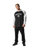 College Logo Raglan Big Long T-Shirt - Black