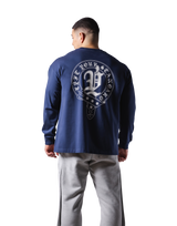 Old English Long T-Shirt - Navy
