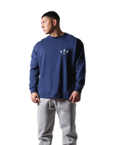 Old English Long T-Shirt - Navy