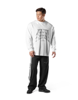 Metal Logo Big Long T-Shirt - White