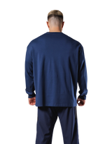 Metal Logo Big Long T-Shirt - Navy