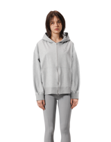 Patching Logo Zip-Up Stretch Hoodie - Grey