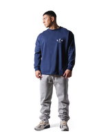Old English Long T-Shirt - Navy