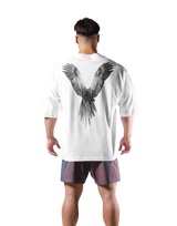 Bird Graphic Extra Big T-Shirt - White
