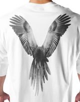 Bird Graphic Extra Big T-Shirt - White