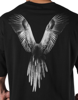 Bird Graphic Extra Big T-Shirt - Black