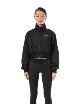Cropped Light Bomber Jacket - Black
