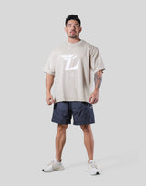 Wing L Logo Big T-Shirt - Beige