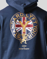 Back Emblem Oversize Sweat Hoodie - Navy