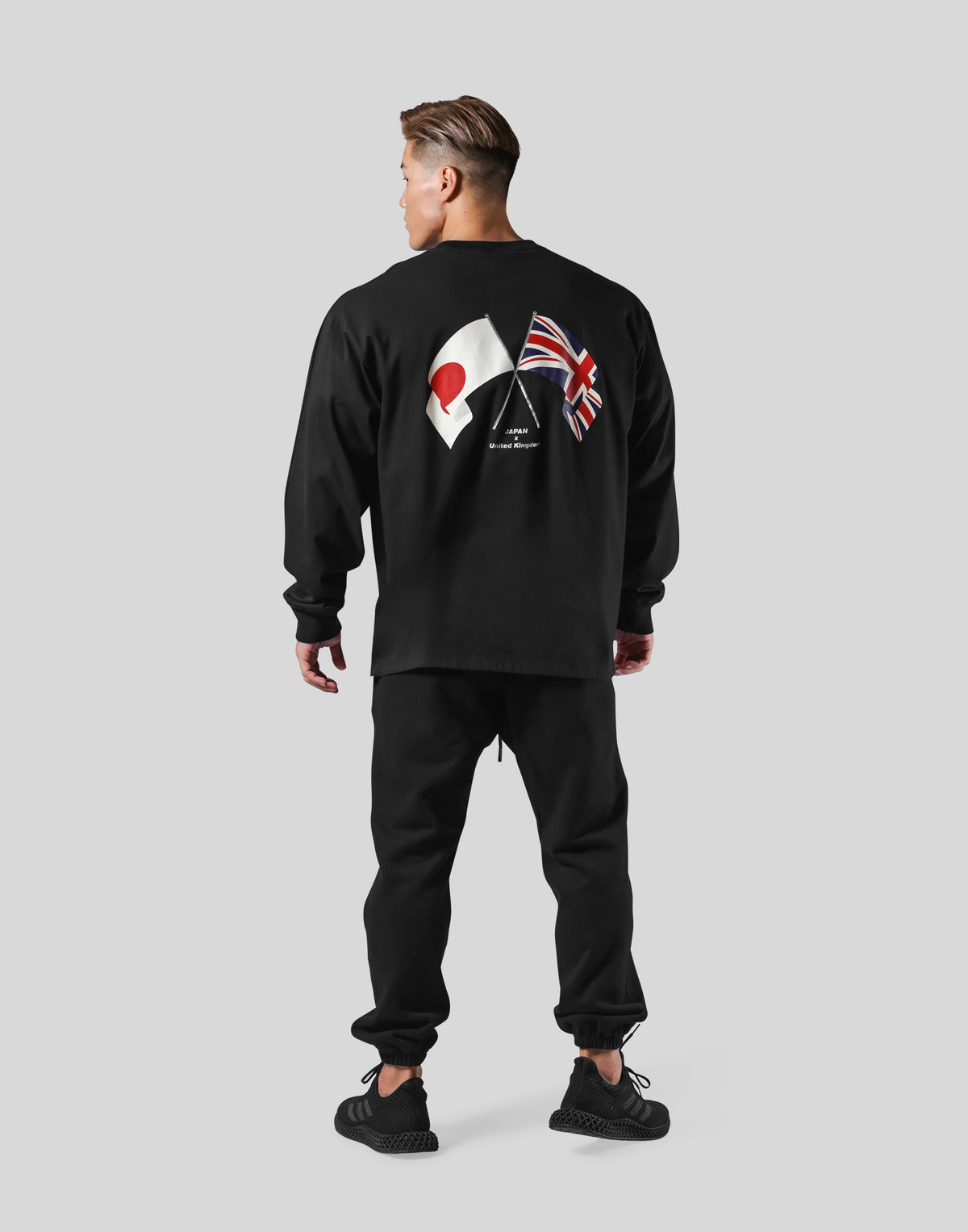 New Flag Oversize Long T-Shirt - Black