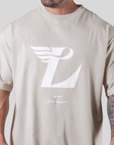 Wing L Logo Big T-Shirt - Beige