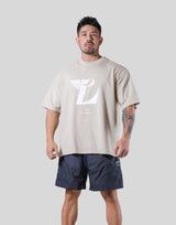Wing L Logo Big T-Shirt - Beige