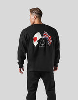 New Flag Oversize Long T-Shirt - Black