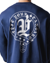 Old English Long T-Shirt - Navy