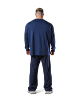 Metal Logo Big Long T-Shirt - Navy