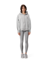 Patching Logo Zip-Up Stretch Hoodie - Grey