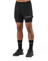 Layered Stretch Shorts - Black