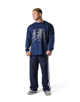 Metal Logo Big Long T-Shirt - Navy