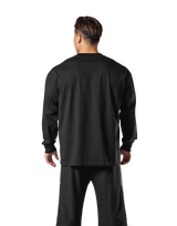 Metal Logo Big Long T-Shirt - Black