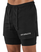 Layered Stretch Shorts - Black