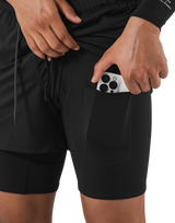 Layered Stretch Shorts - Black