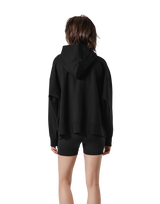 Patching Logo Zip-Up Stretch Hoodie - Black