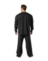 Metal Logo Big Long T-Shirt - Black