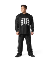 Metal Logo Big Long T-Shirt - Black