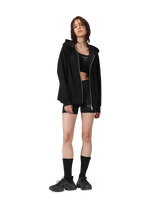 Patching Logo Zip-Up Stretch Hoodie - Black