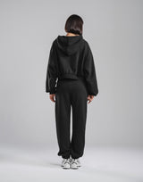 Sorona® Dolman Cropped Sweat Hoodie - Black
