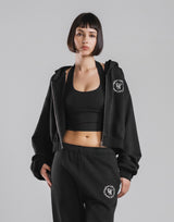 Sorona® Dolman Cropped Sweat Hoodie - Black