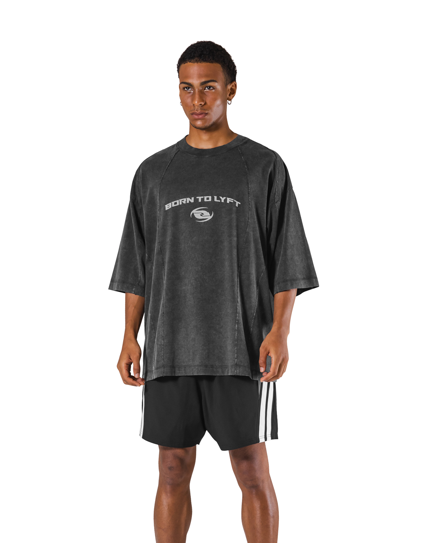 MARK&LONA ハーフジップ バックデザインシャツ XL 大きいサイズ 黒