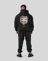 Back Emblem Oversize Sweat Hoodie - Black