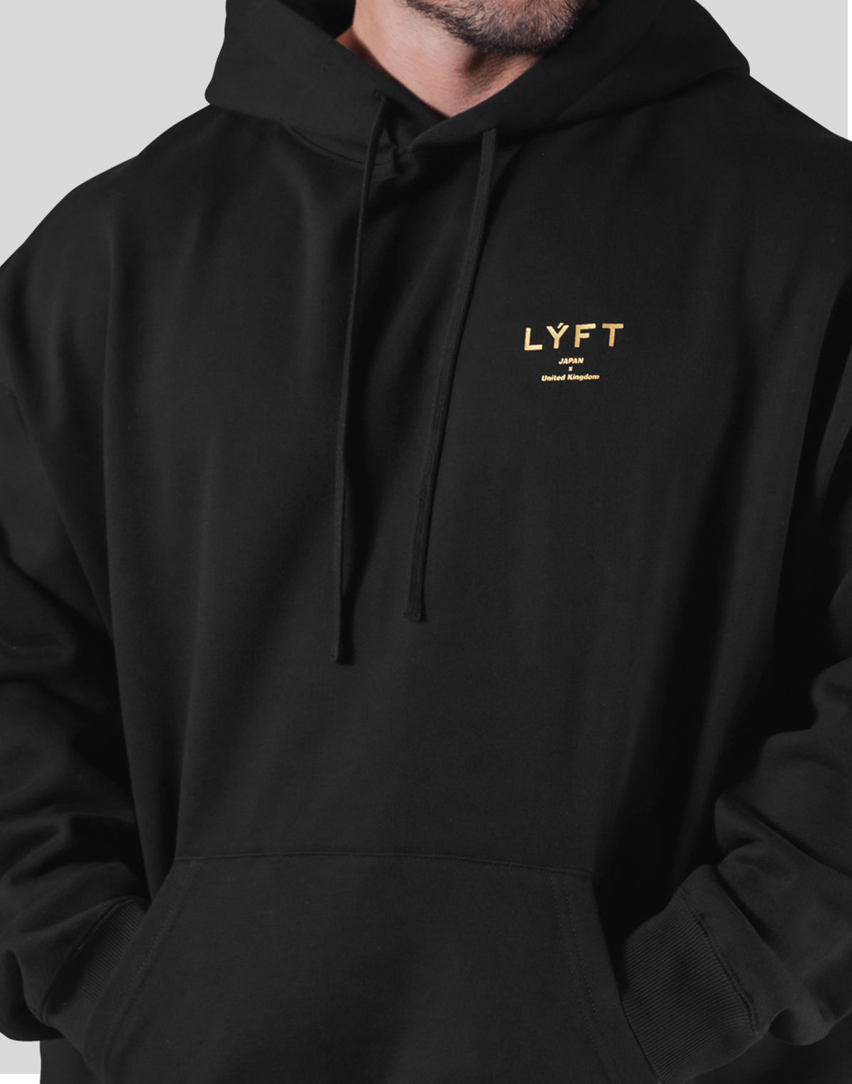 Back Emblem Oversize Sweat Hoodie - Black