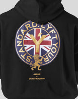 Back Emblem Oversize Sweat Hoodie - Black