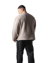 Knit Like Loose Sweat Shirt - Beige