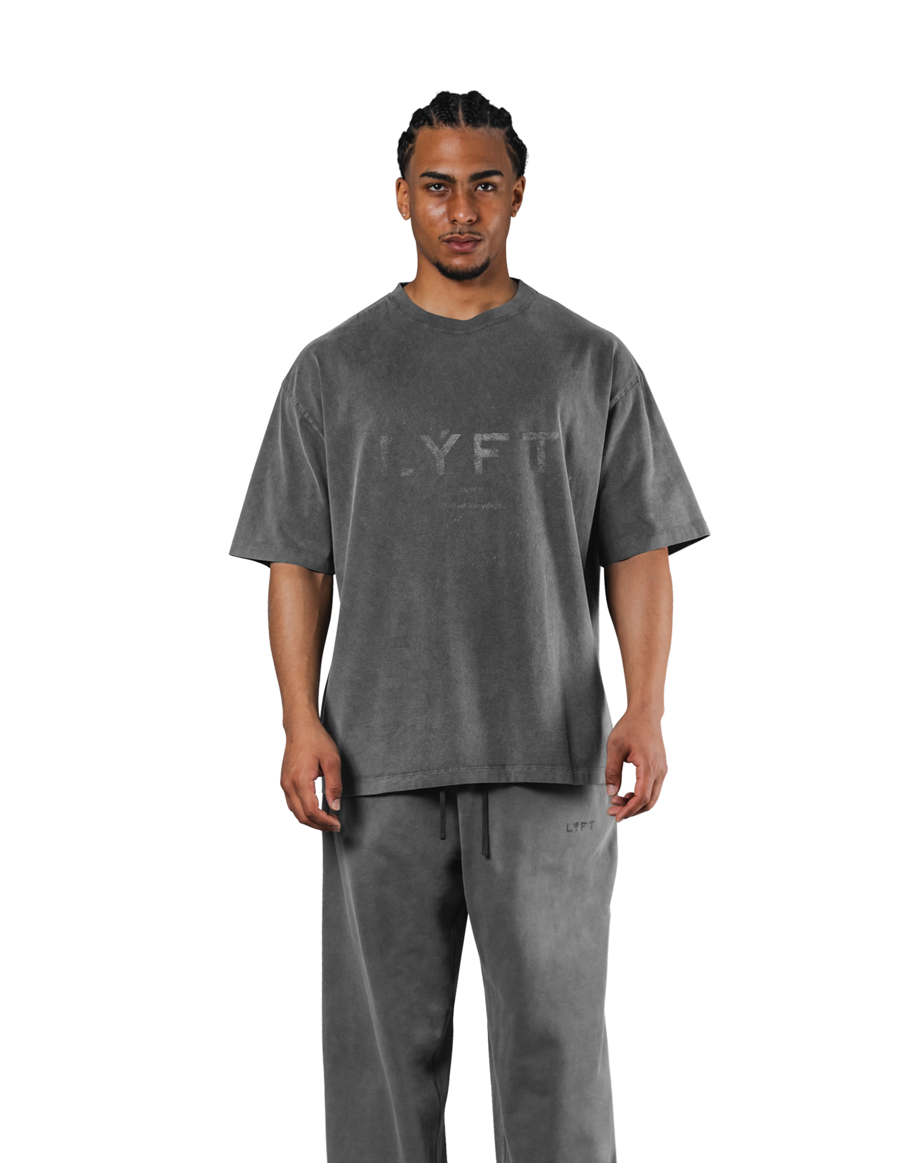 LÝFT Logo Vintage Big T-Shirt V.2 - D.Grey
