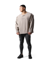 Knit Like Loose Sweat Shirt - Beige