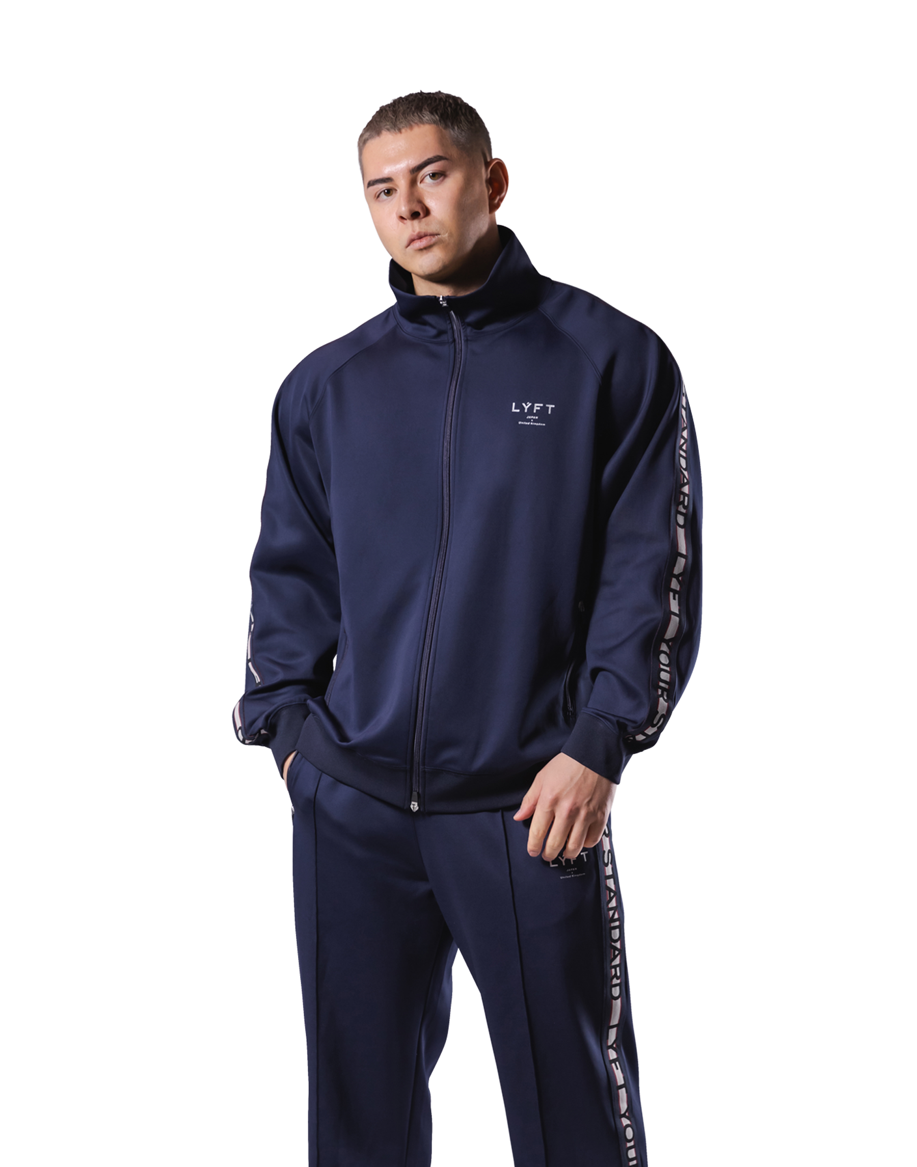 Logo Line Track Jacket - Navy