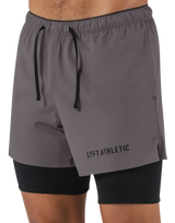 Layered Stretch Shorts - D.Grey