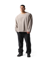 Knit Like Loose Sweat Shirt - Beige