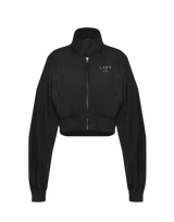 Cropped Light Bomber Jacket - Black
