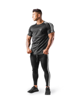 Slim Fit 2 Line T-Shirt 2 - Black