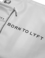 Synthetic Leather Drawstring Bag - White