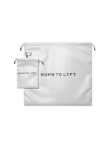 Synthetic Leather Drawstring Bag - White