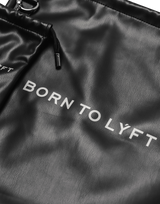 Synthetic Leather Drawstring Bag - Black