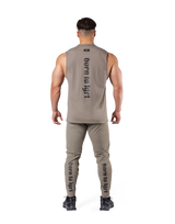 Stretch Waffle Nylon Loose Fit Tanktop - Beige