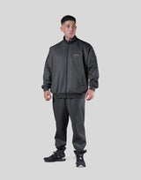 Back Emblem Oversize Track Jacket - D.Grey
