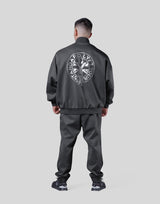Back Emblem Oversize Track Jacket - D.Grey