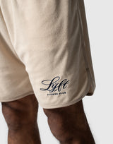 Cursive LÝFT Logo Pile Shorts - Ivory